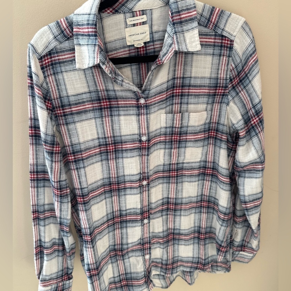 American Eagle Ahh-Mazingly Soft Plaid Flannel Shirt Size L